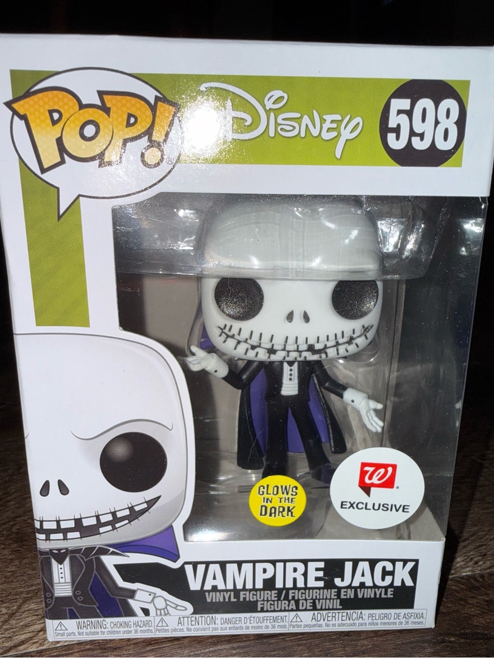 Funko Pop! Disney Vampire Jack Glow-in-the-Dark Figure — White, Black, Purple